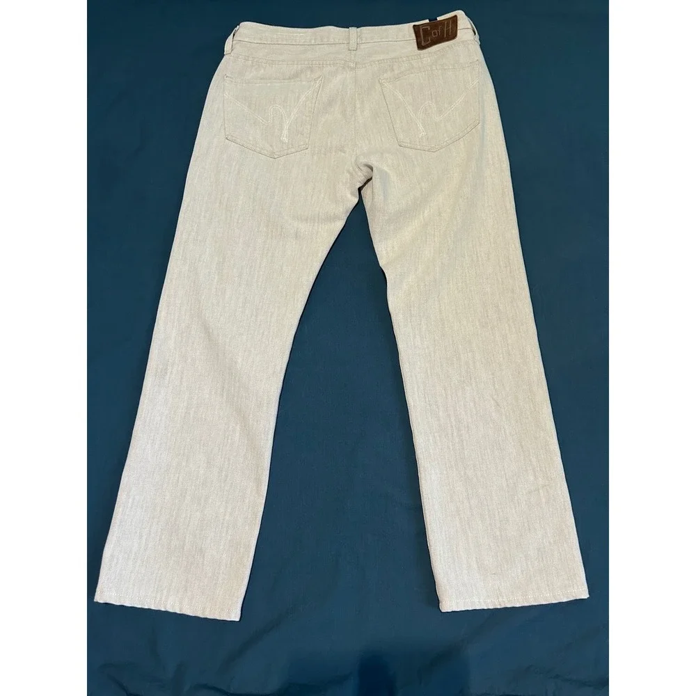 Citizens of Humanity Sid Straight Leg Jeans oatmeal Beige Mens 34 Made in USA